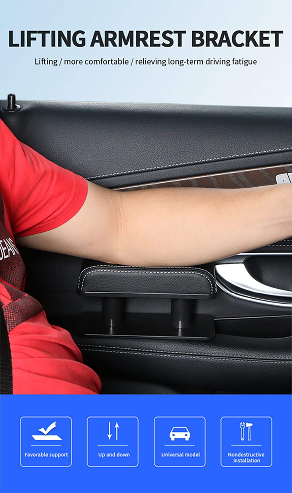 JEYODA in-use by driver demonstrating ergonomic elbow support and reduced arm strain