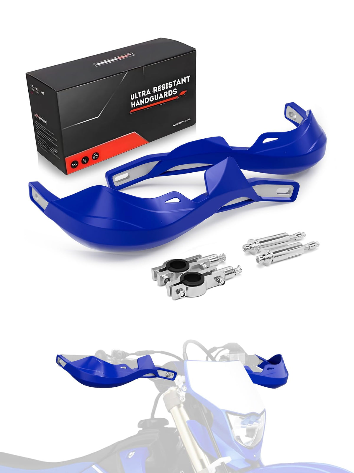 JFG RACING front view mounted on handlebar showing full coverage benefit