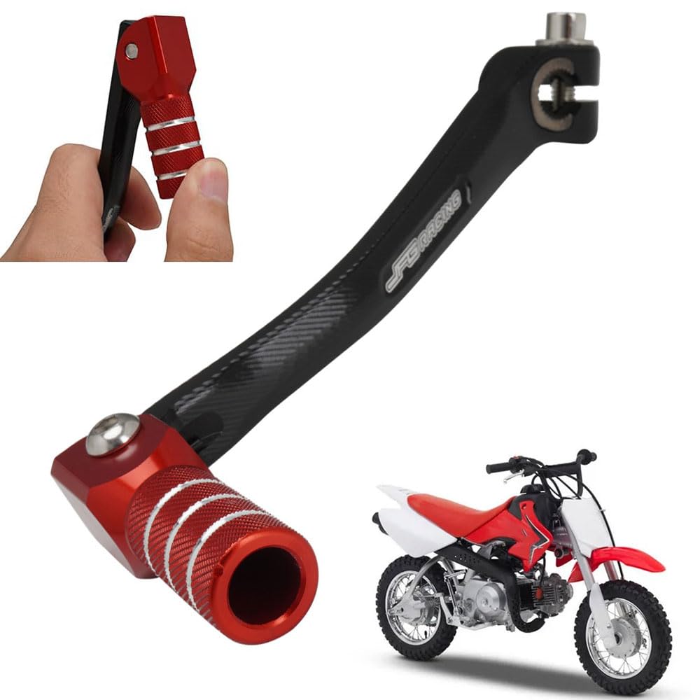 JFG RACING front view of red shifter lever shows lightweight design and durability