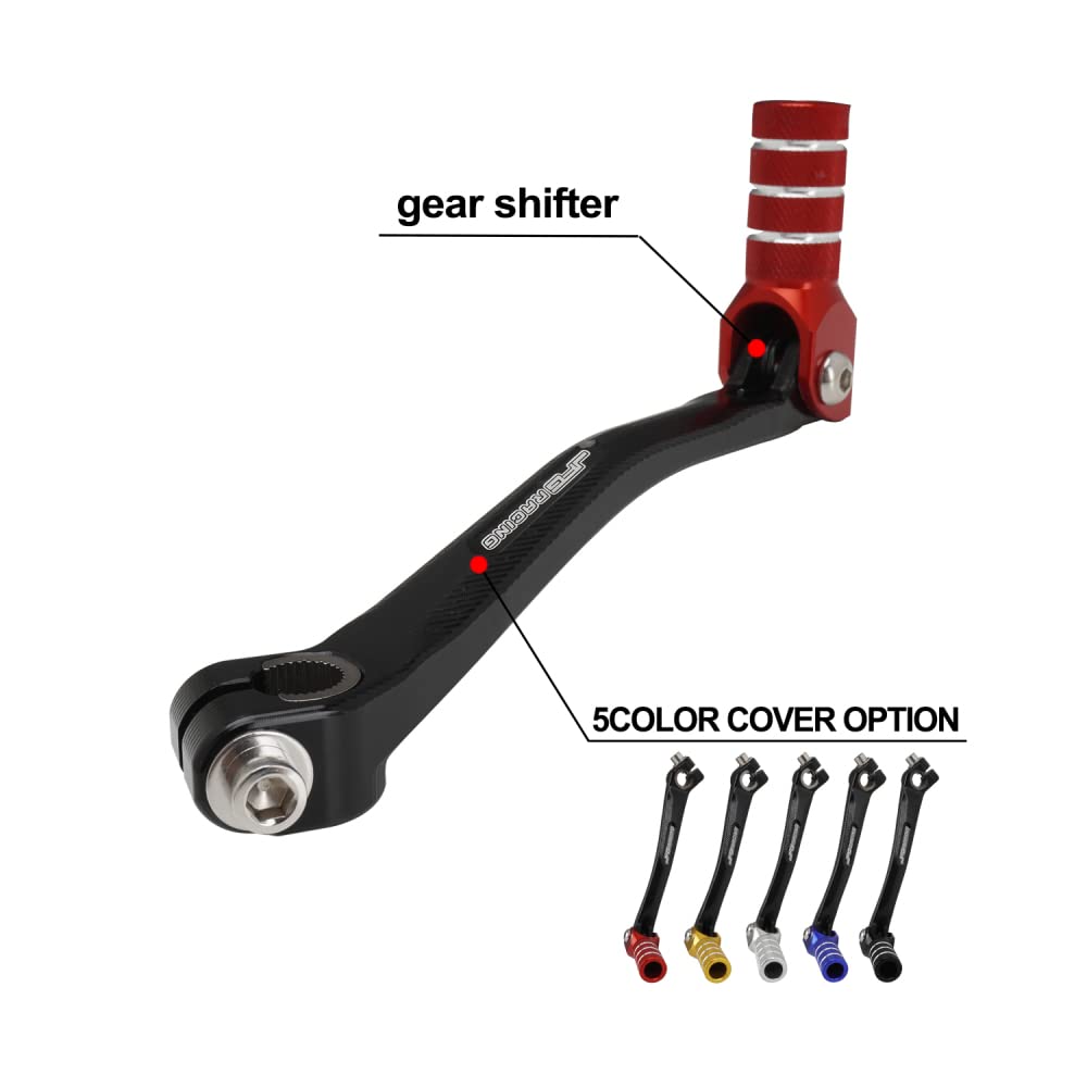 JFG RACING installed shifter on pit bike demonstrating fit and function