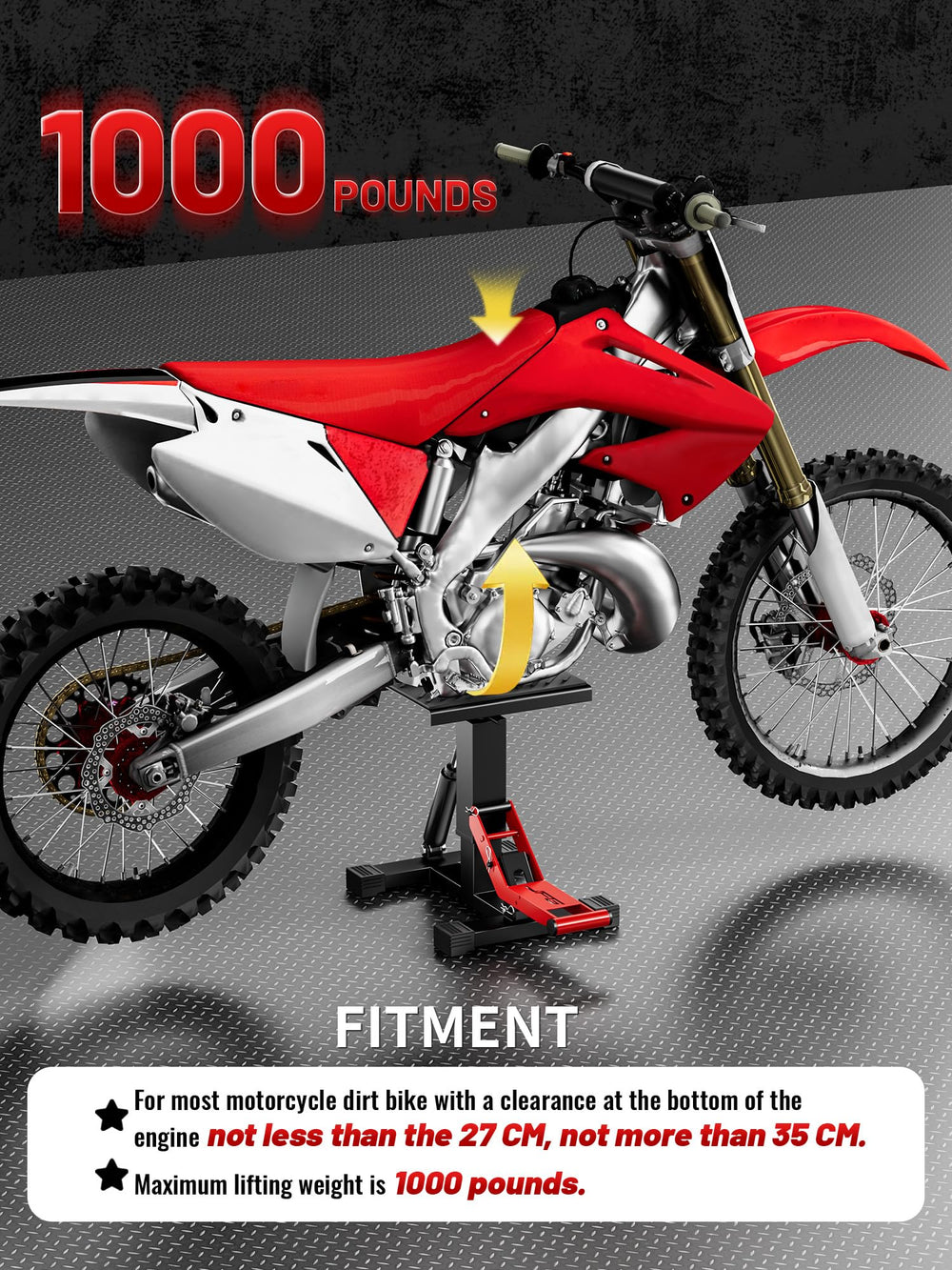 JFG RACING handle and hydraulic pump in action for one-person lifting and controlled operation