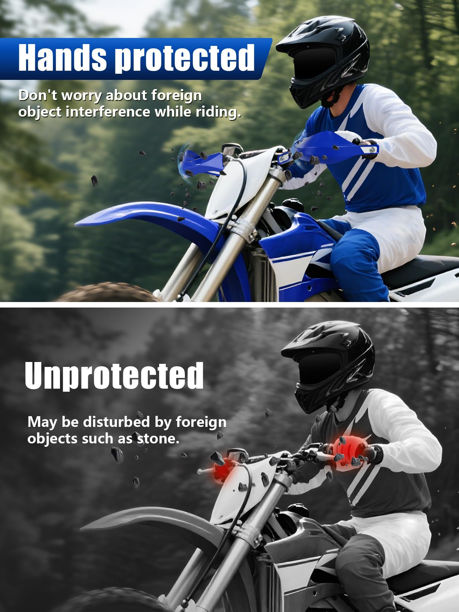 JFG RACING installed on dirt bike in action showing debris protection