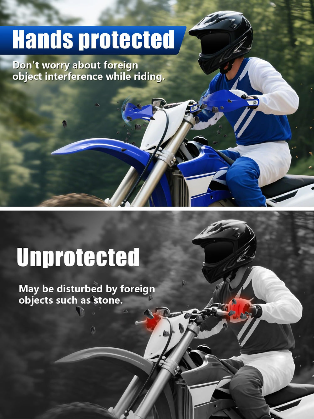 JFG RACING installed on dirt bike in action showing debris protection
