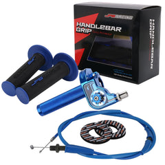JFG RACING front view of blue throttle assembly showing modern styling and fit