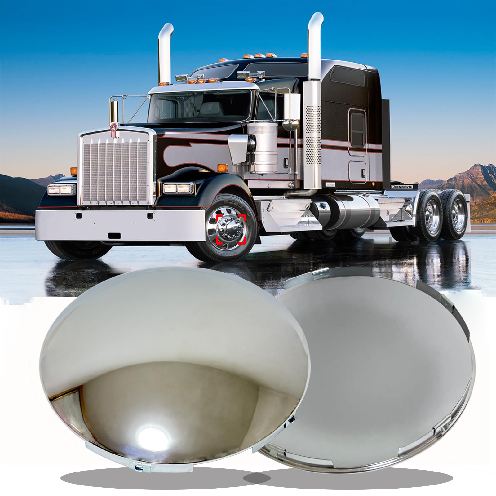 JIANXIAOGUO front view of two chrome hub covers showing polished finish and fit benefit