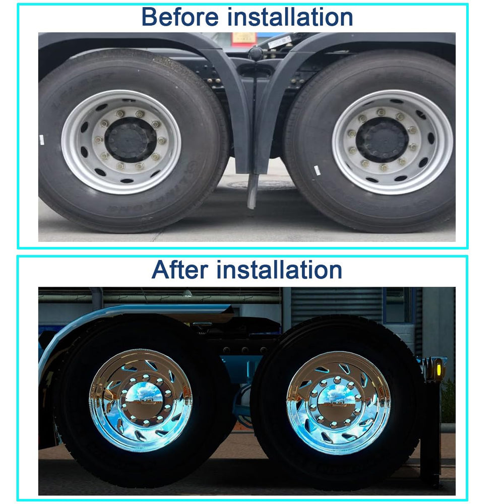 JIANXIAOGUO hub cap installed on semi truck wheel showing protection and style