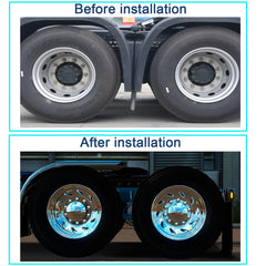 JIANXIAOGUO hub cap installed on semi truck wheel showing protection and style