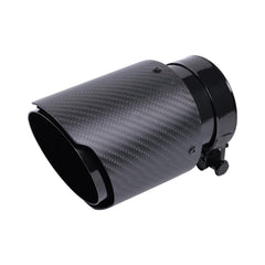 Jiarear exhaust tip front view showing matte carbon finish and 4-inch outlet, enhances rear styling