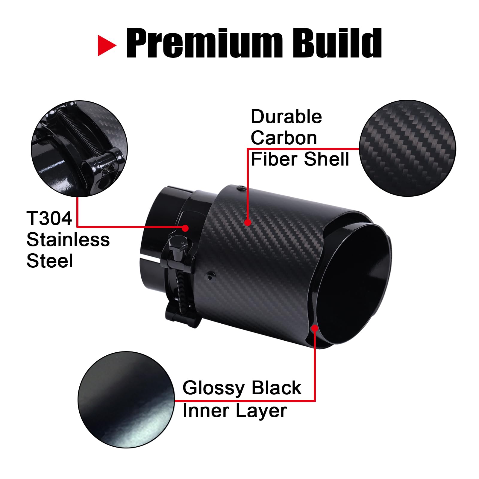 Jiarear exhaust tip installed on car tailpipe demonstrating sporty upgrade and fit