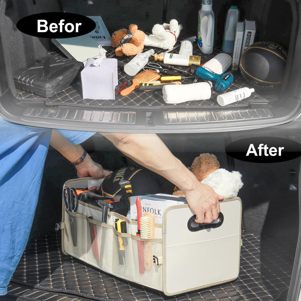 JiatuA filled with groceries and gear in a car illustrating practical use