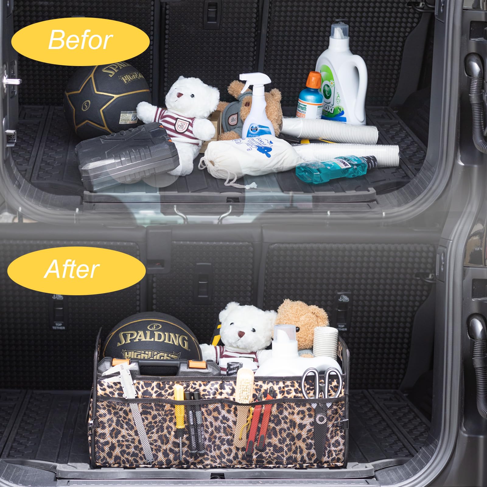 JiatuA lifestyle trunk setup with family groceries showing tidy, stylish utility