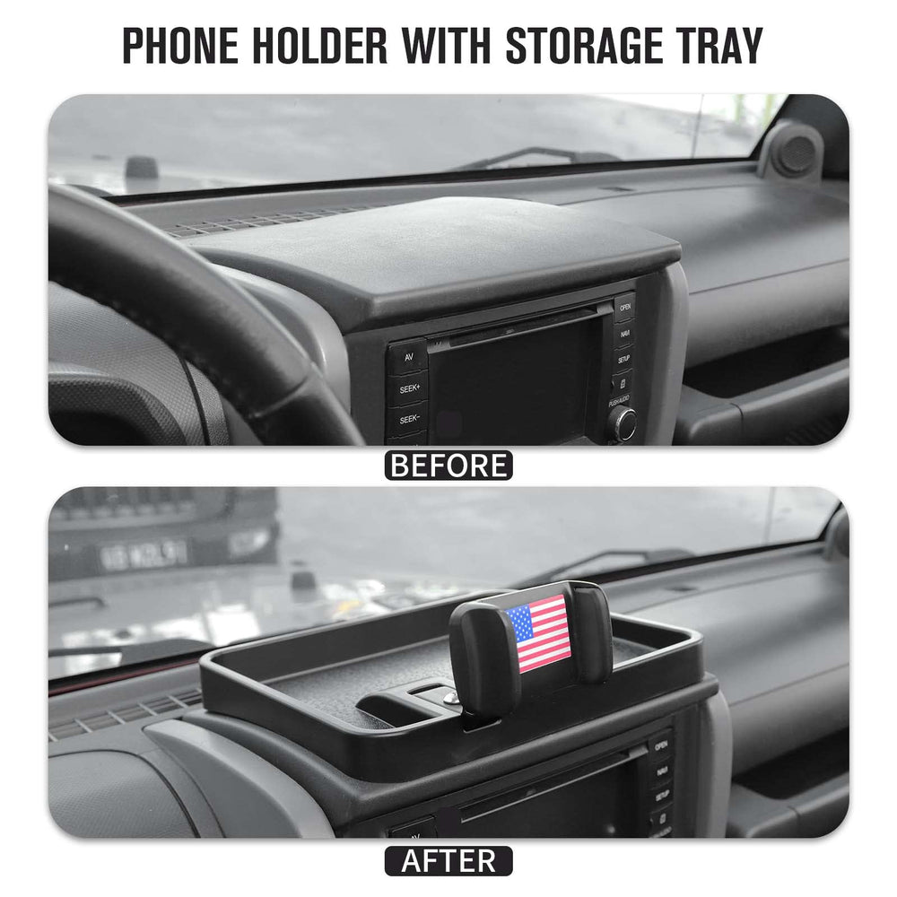 Jimen organizer next to a soda can showing compact scale and space-saving
