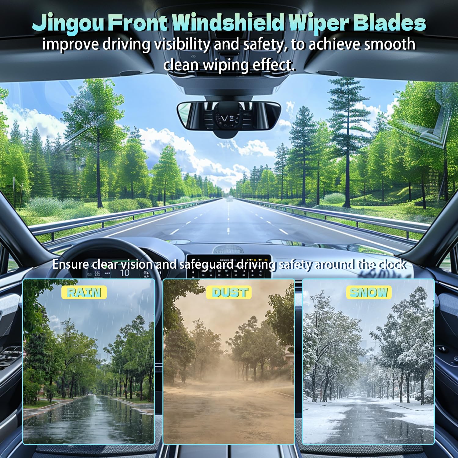 JINGOU frameless edge preventing snow buildup and improving contact