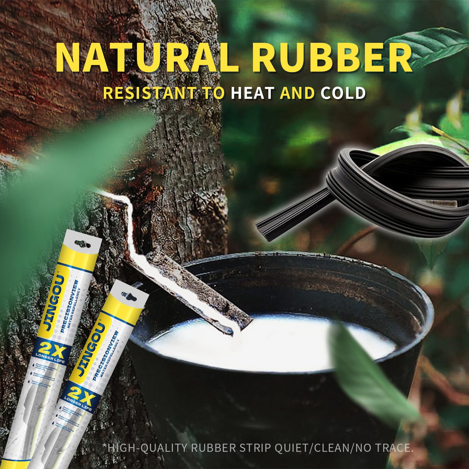 JINGOU product label and specs showing fitment details and material benefits