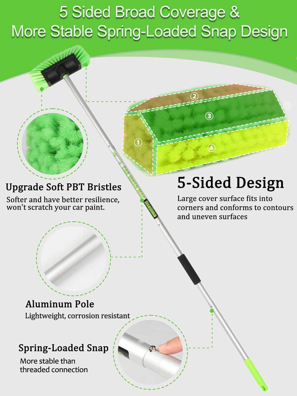 Jisejima closeup of PBT bristles that resist lint and protect paint