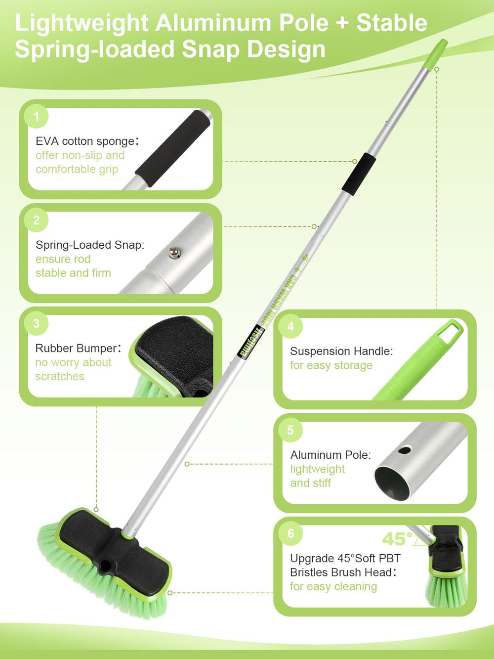 Jisejima EVA grip and spring snap lock for stable, comfortable control