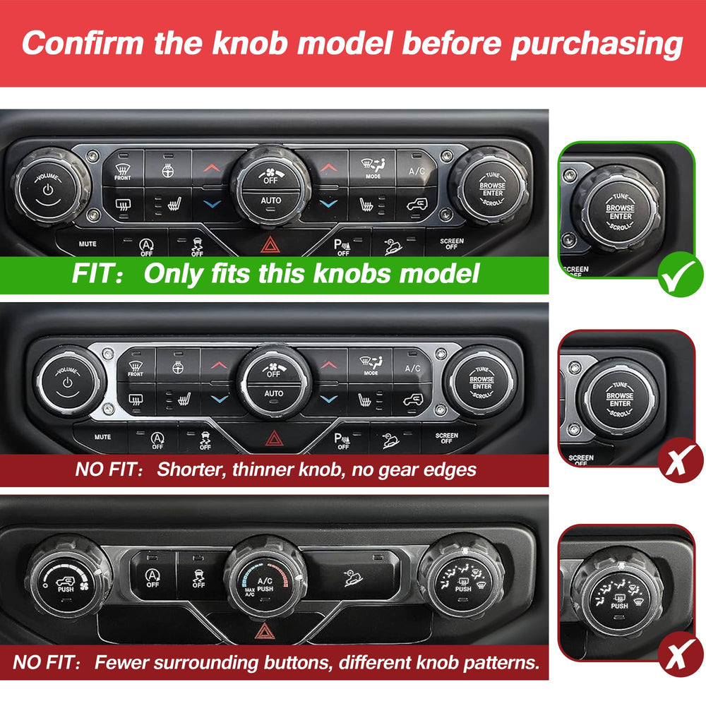 JIYOUNGSEN AC knob detail comparison showing fit and upgraded look