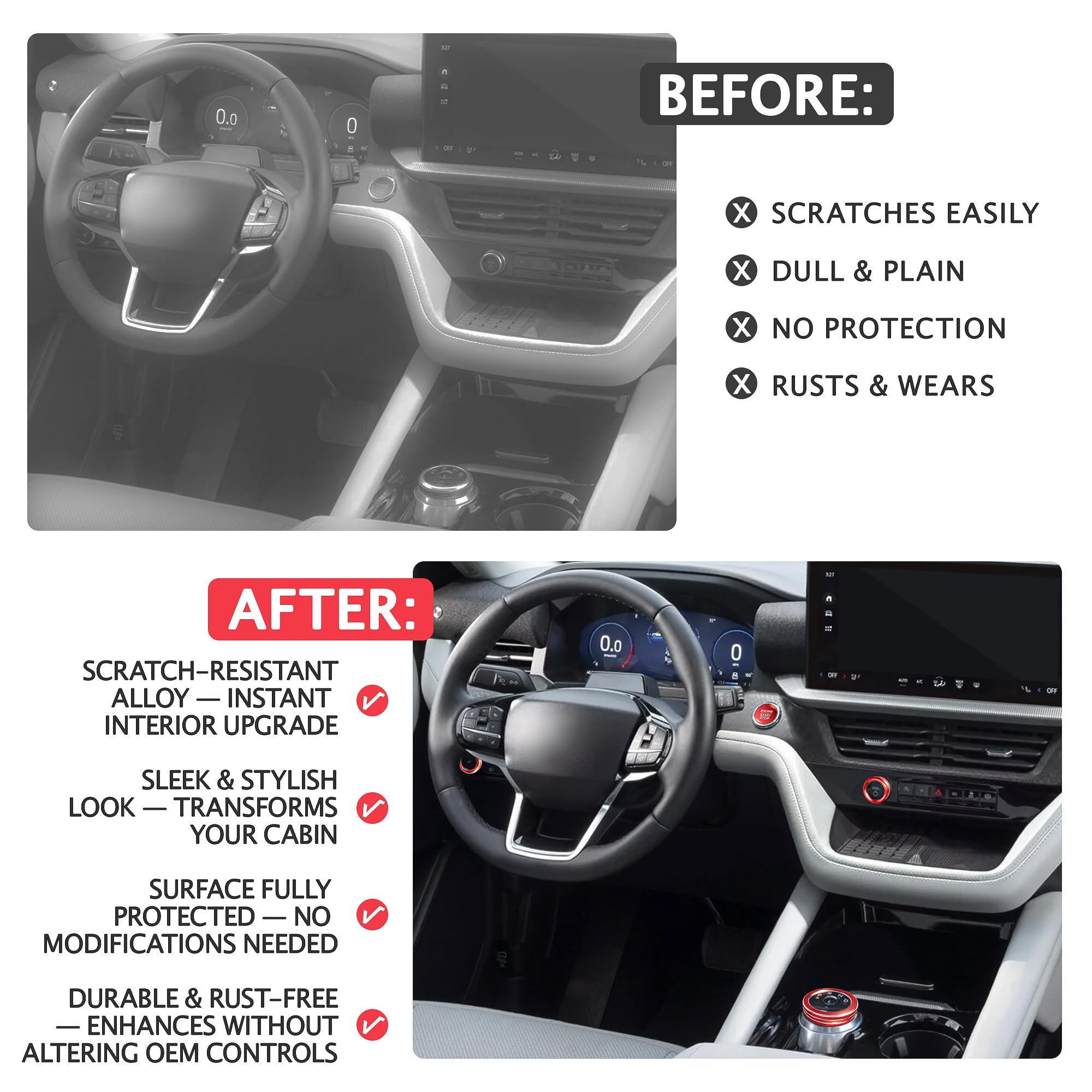 JIYOUNGSEN installed drive mode and rear vent covers in Explorer, cohesive interior styling