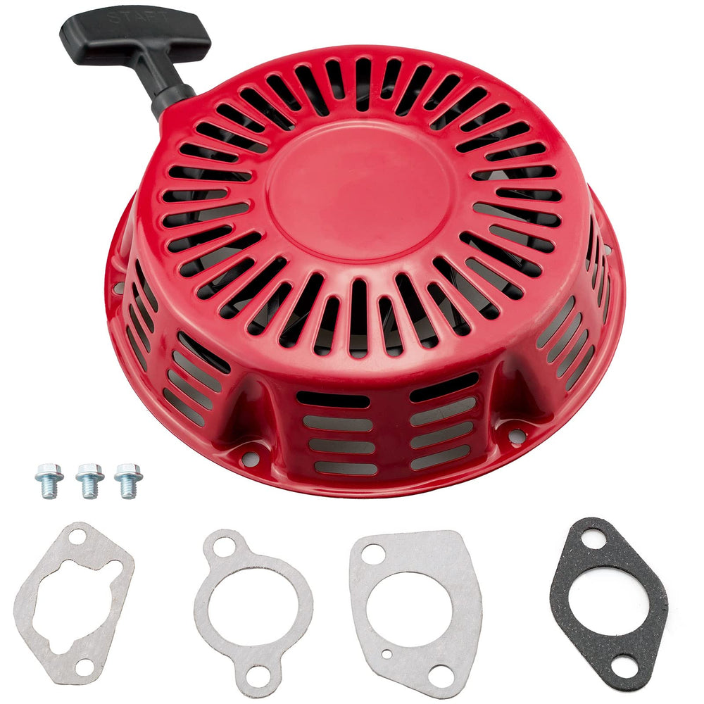JJing recoil starter close-up of pulley and spring highlighting durable rewind action