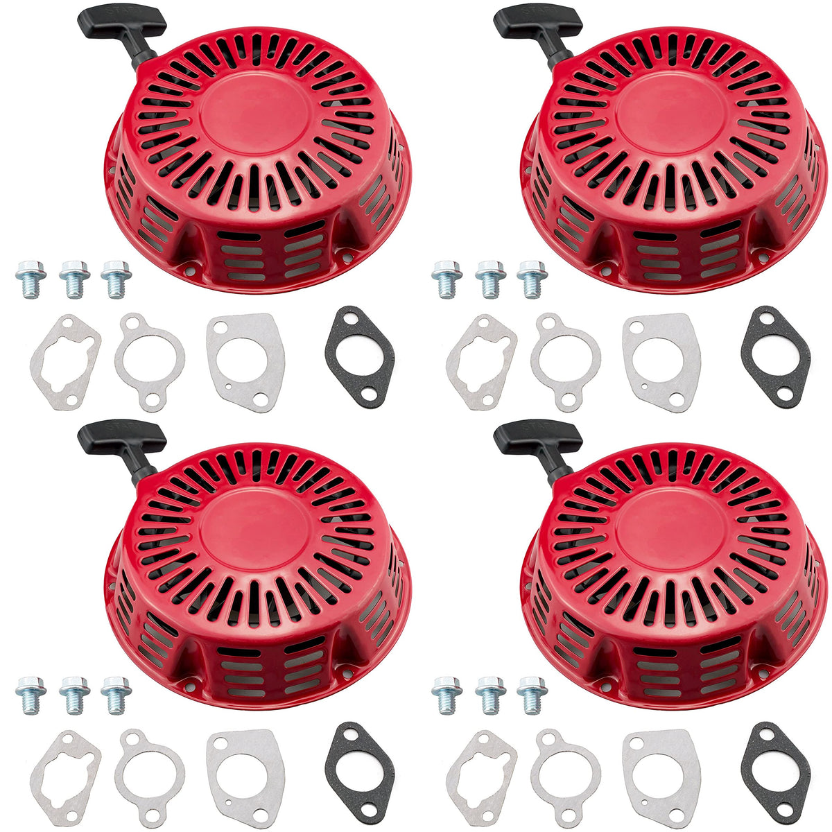 JJing recoil starter front assembly showing mounting flange and cord for reliable starts