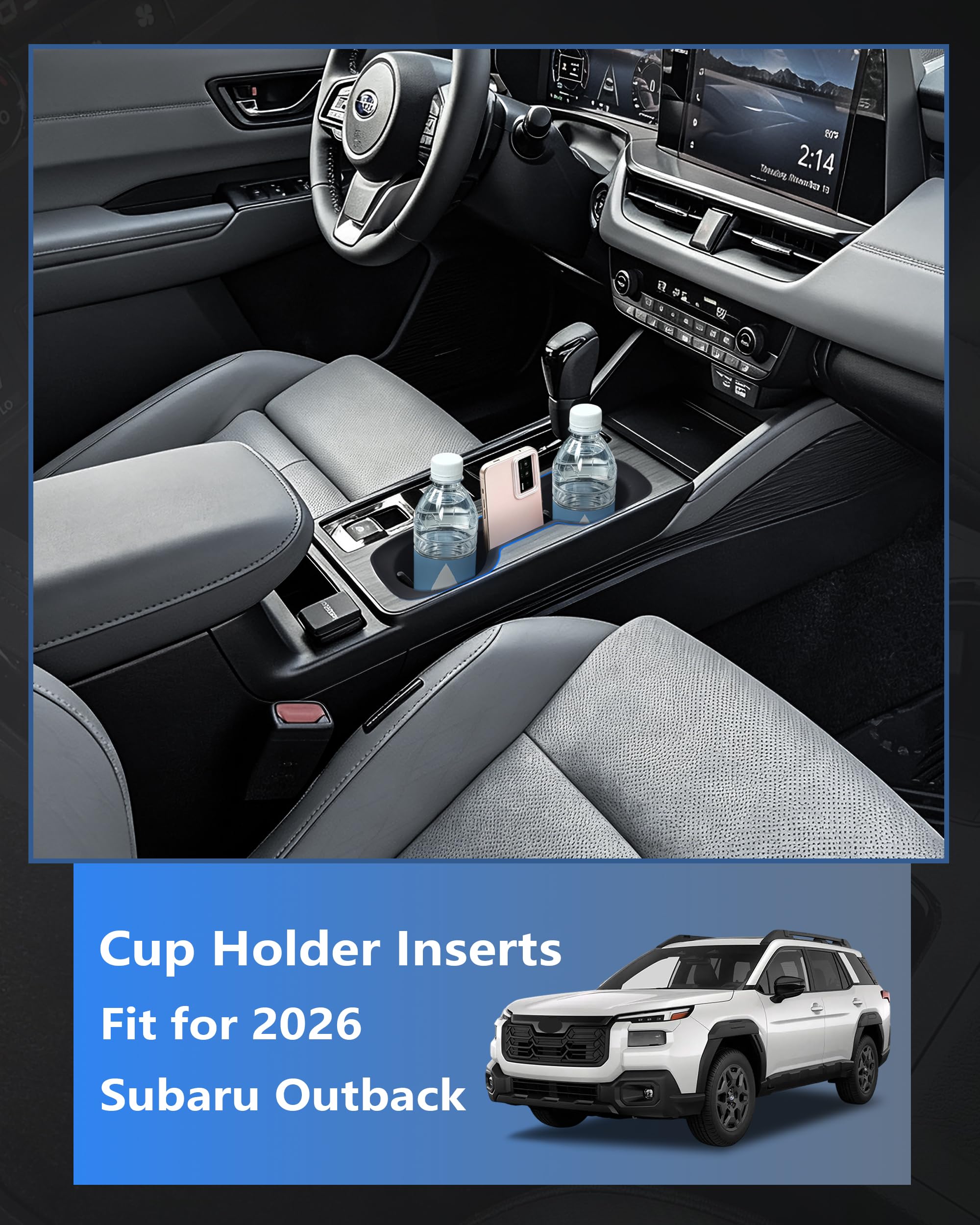JJMY side profile showing precise fit in 2026 Subaru Outback console