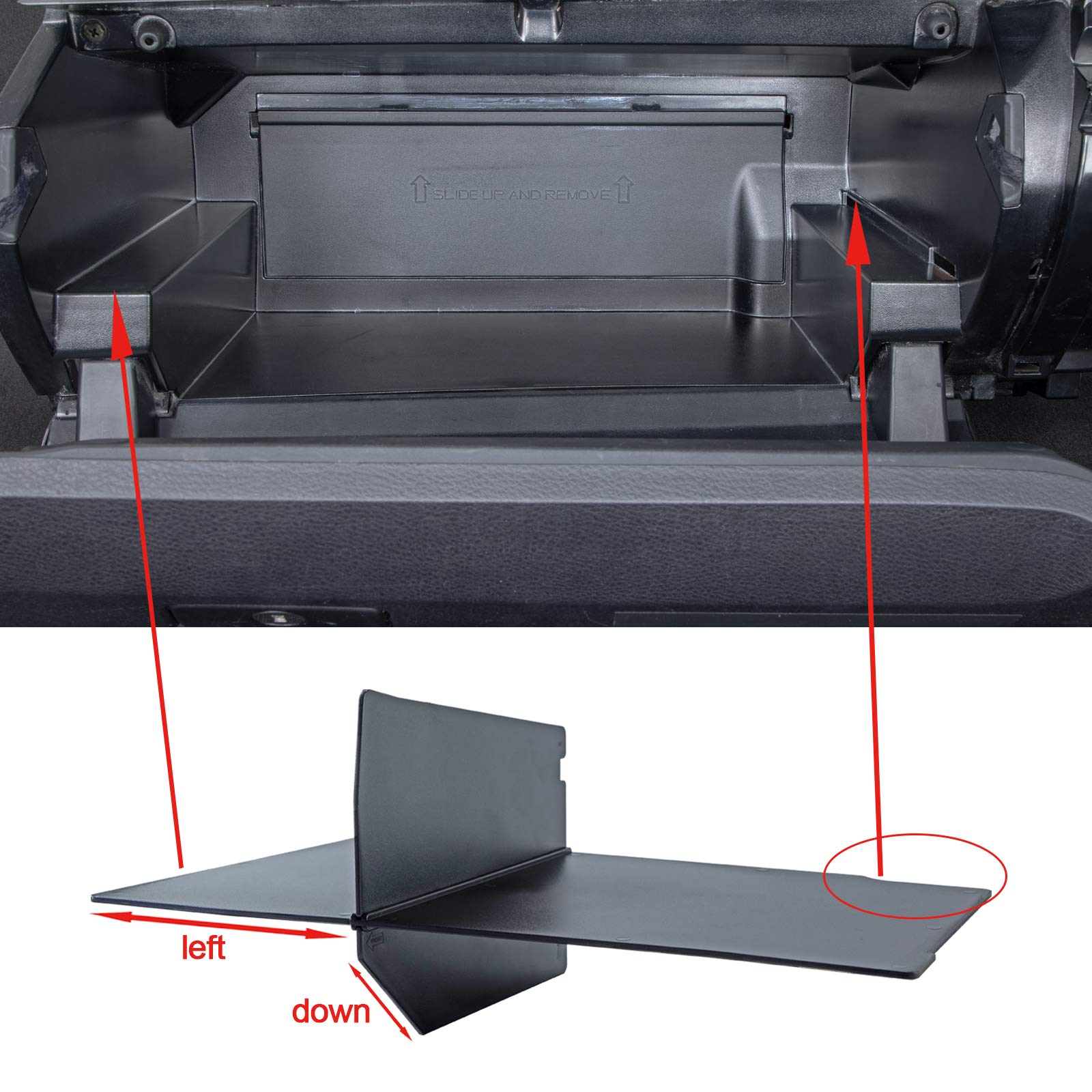 JKCOVER compartment with sunglasses showing secure fit and anti-rattle benefit