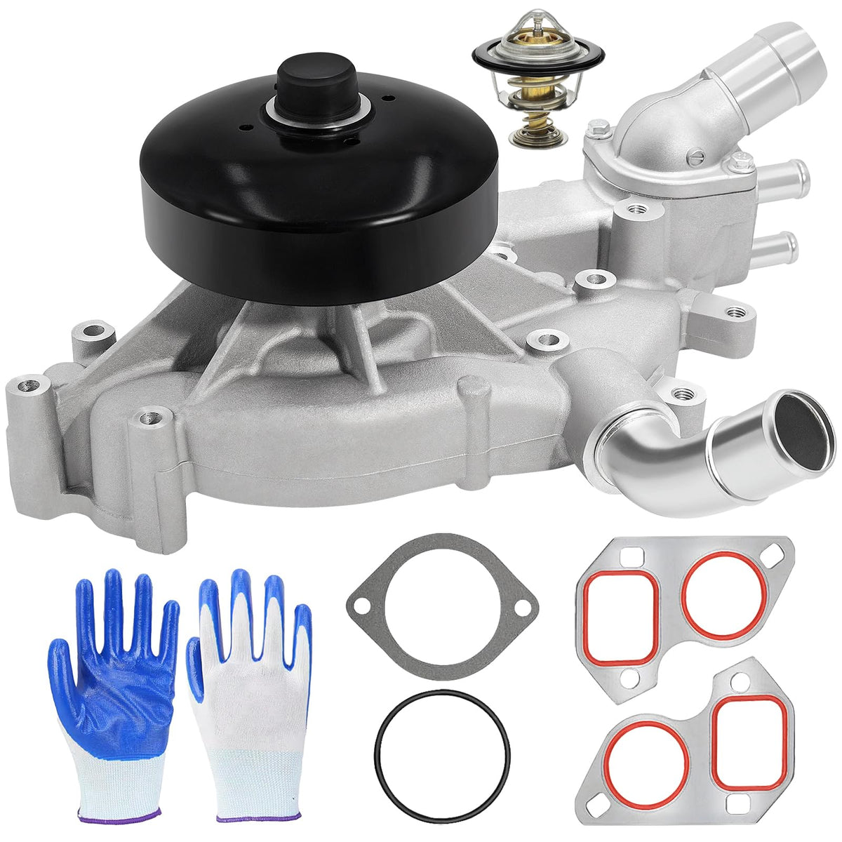 JkorkM front view water pump showing mounting flanges and benefits reliable fit