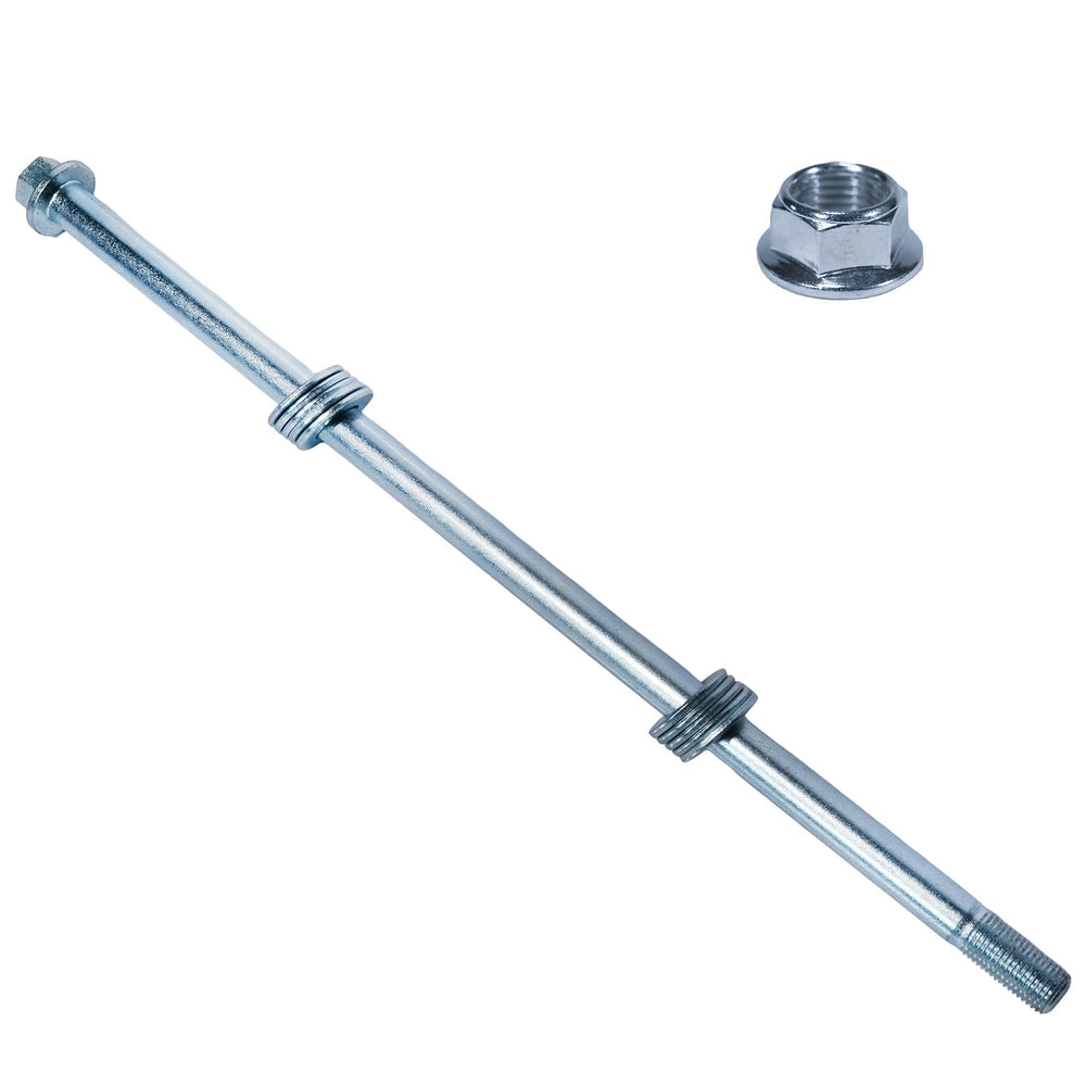 JMCHstore axle front view showing hardened steel and corrosion-resistant finish for durability