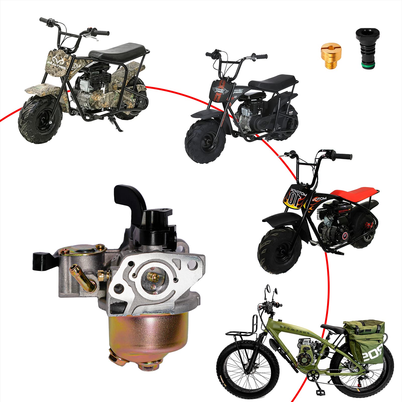 JMCHstore carburetor top detail with throttle linkage visible for reliable control