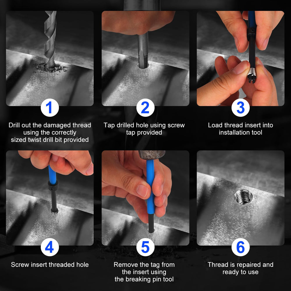 JMMRRR insert and tools beside ruler showing correct repair sizing