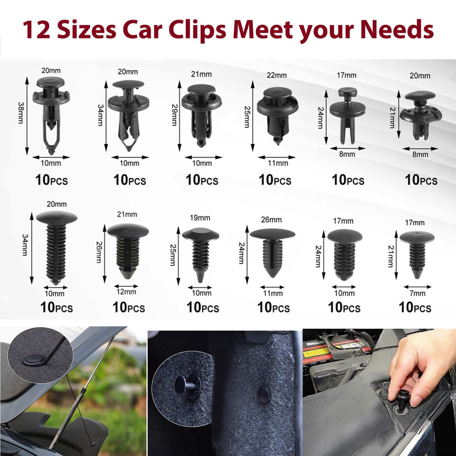 JNLK clip organizer box with assorted retainers for quick replacement