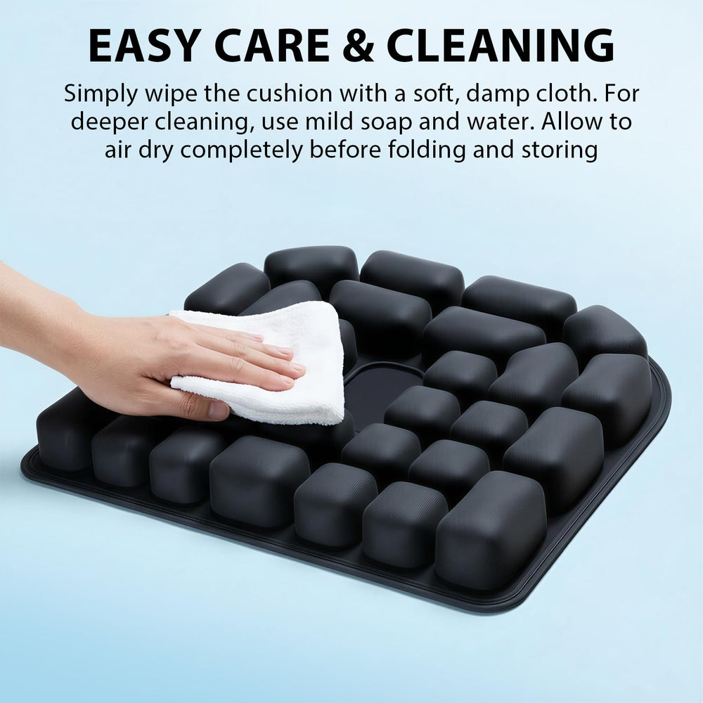 Jocolate deflated and folded compact for easy travel and storage
