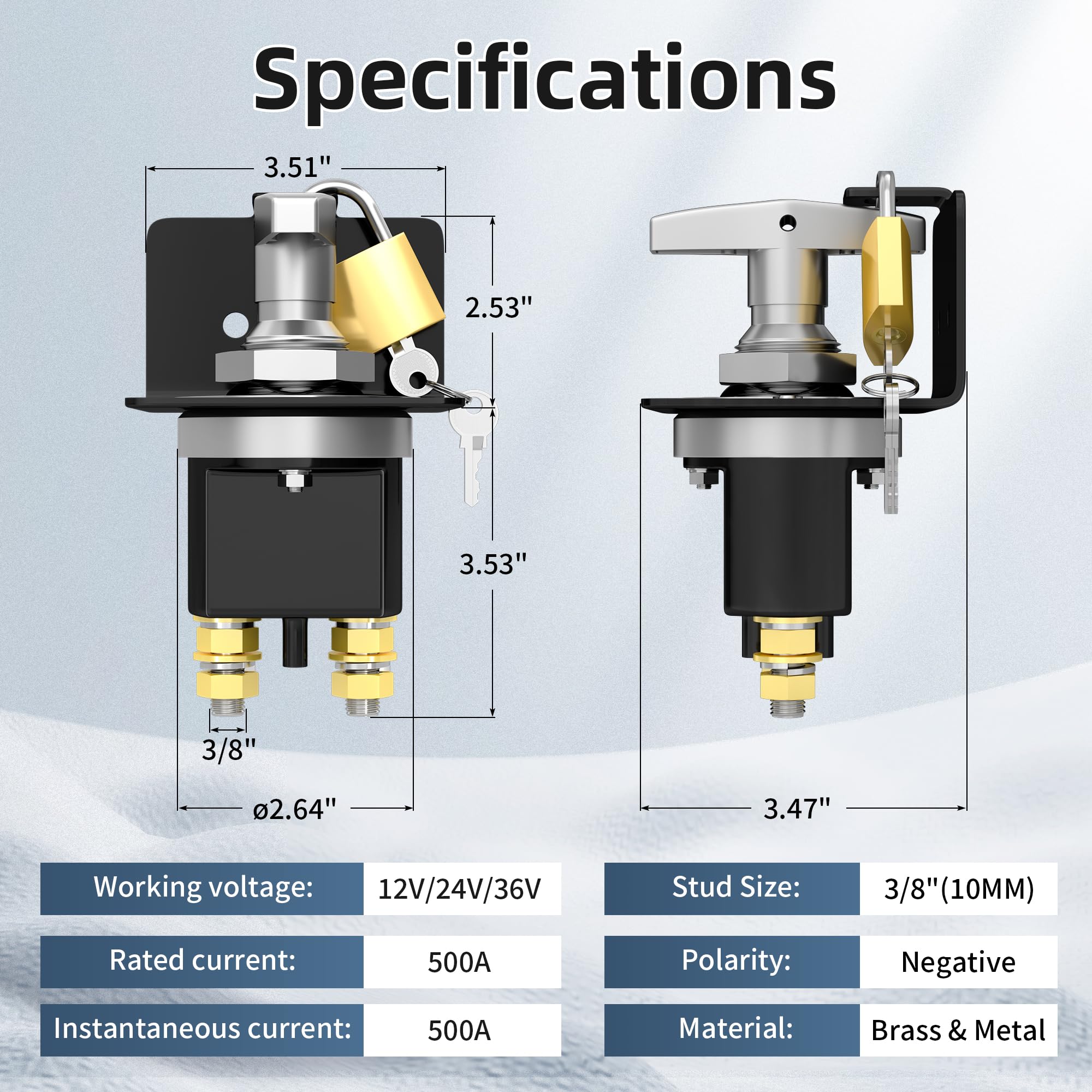 Joinfworld connection studs detail showing M10 terminals and nuts for secure wiring