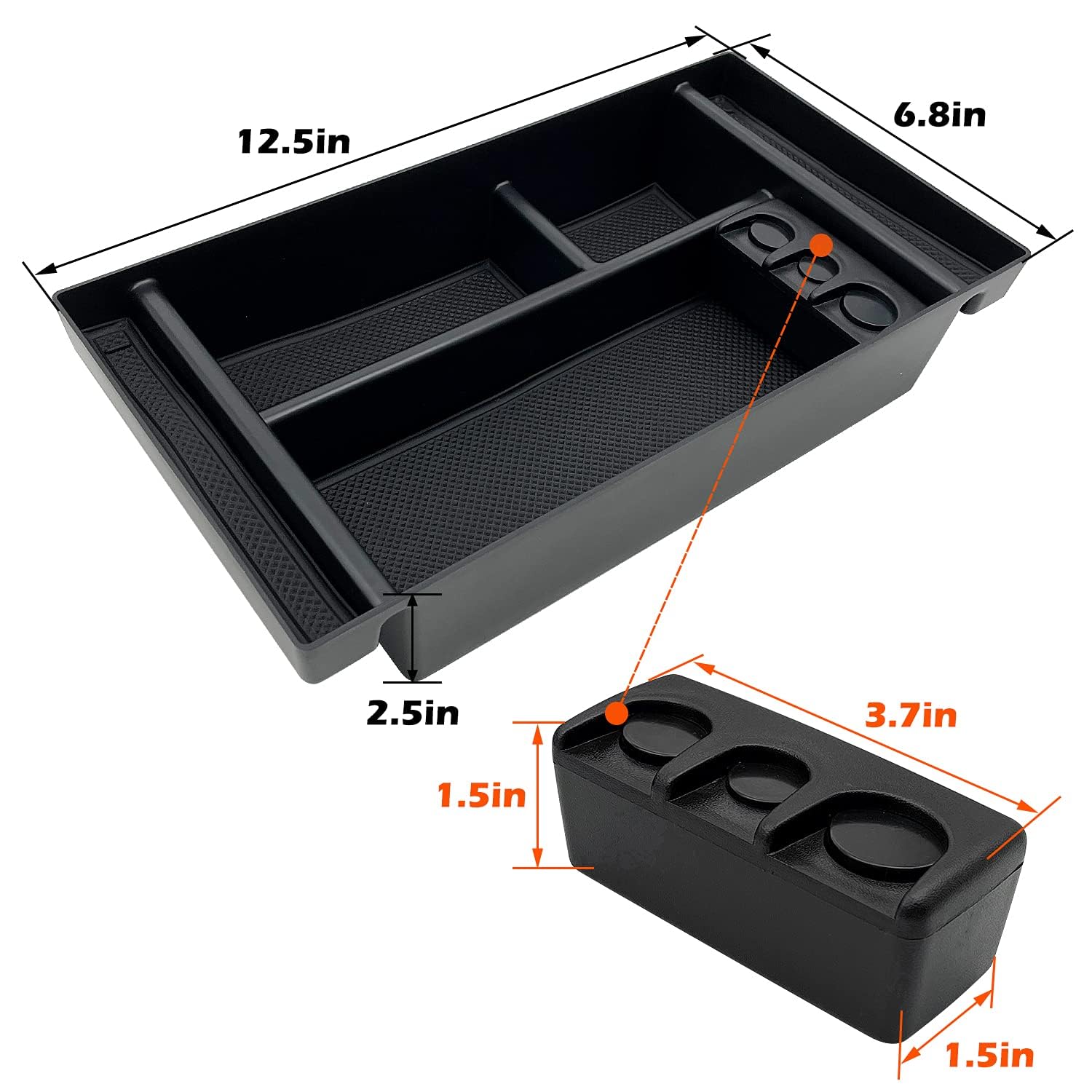 JOJOMARK tray installed in Sierra console reducing rattle and clutter