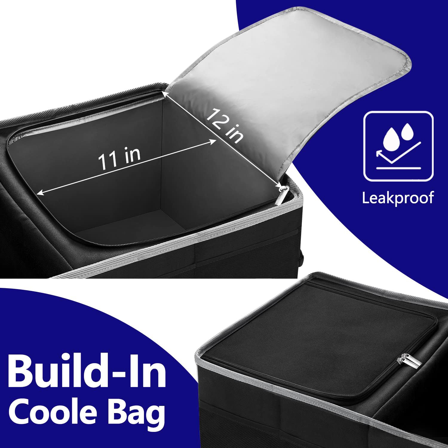 Jorindes insulated cooler closeup with leak-proof lining keeps food safe