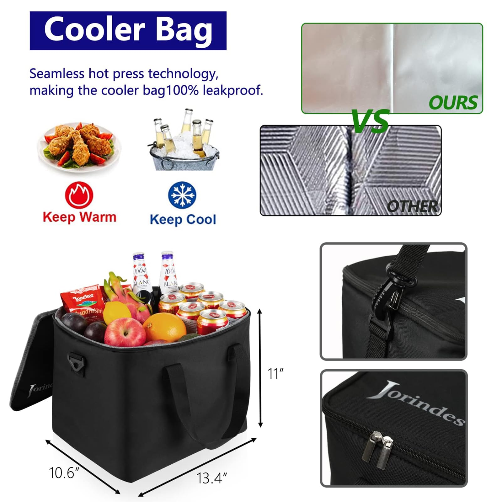 Jorindes open organizer with dividers and mesh pockets for sorting