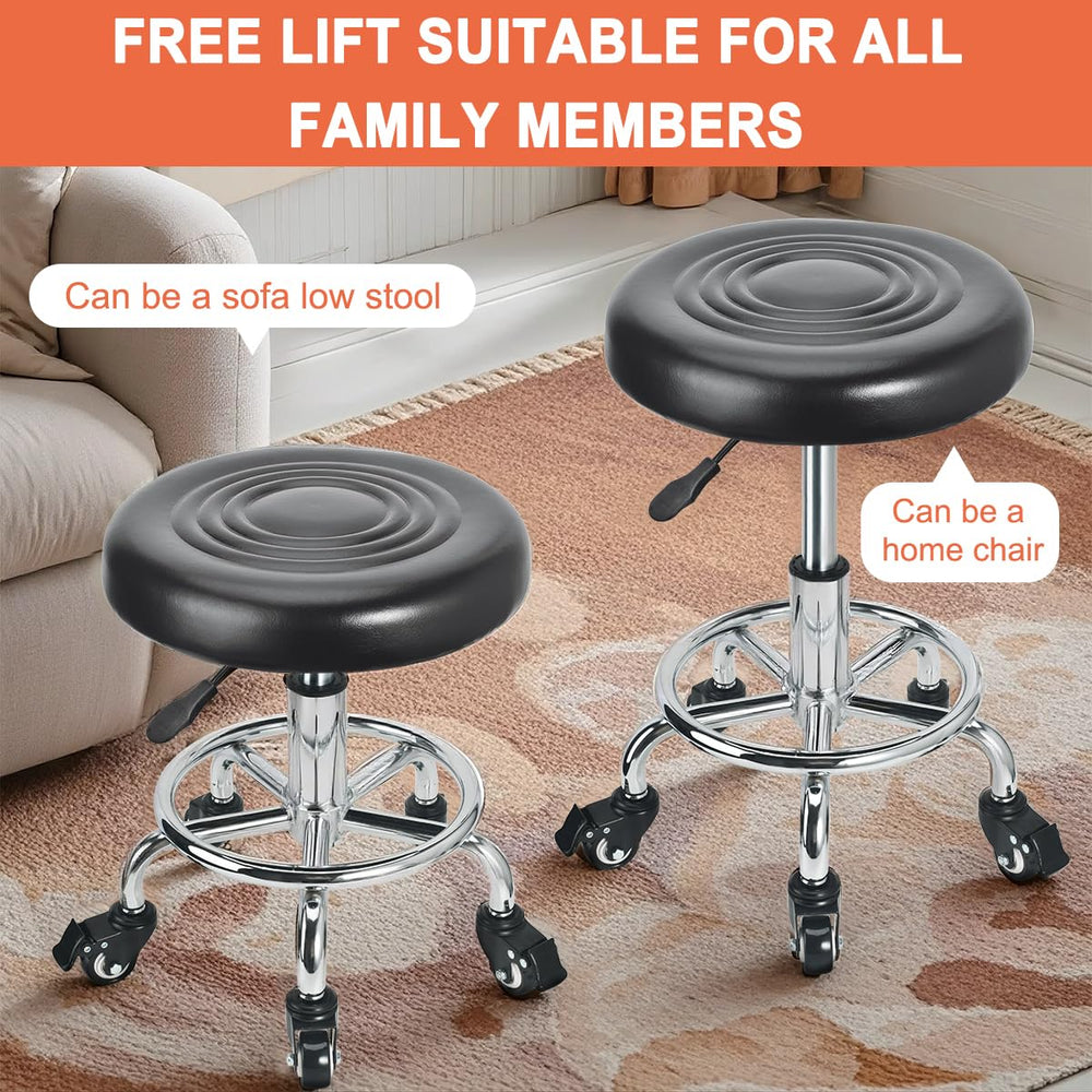 JOSTZHXIN stool assembled next to a garage workbench for hands-free mobility