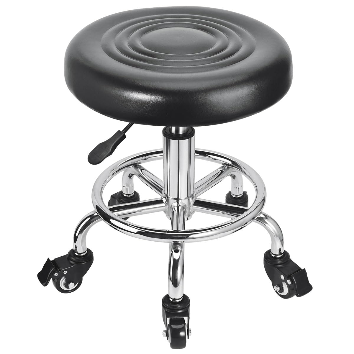 JOSTZHXIN front view of low rolling stool showing compact mobility and stability