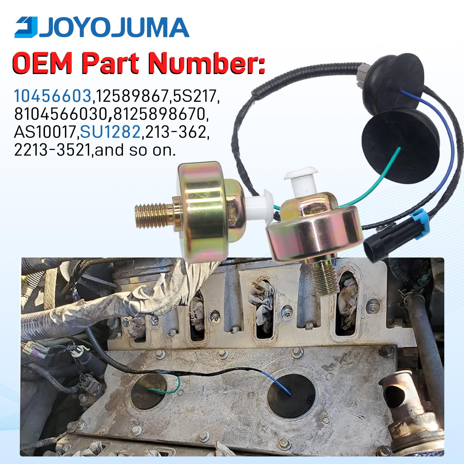 JOYOJUMA knock sensor top view highlighting mounting face for accurate sensing