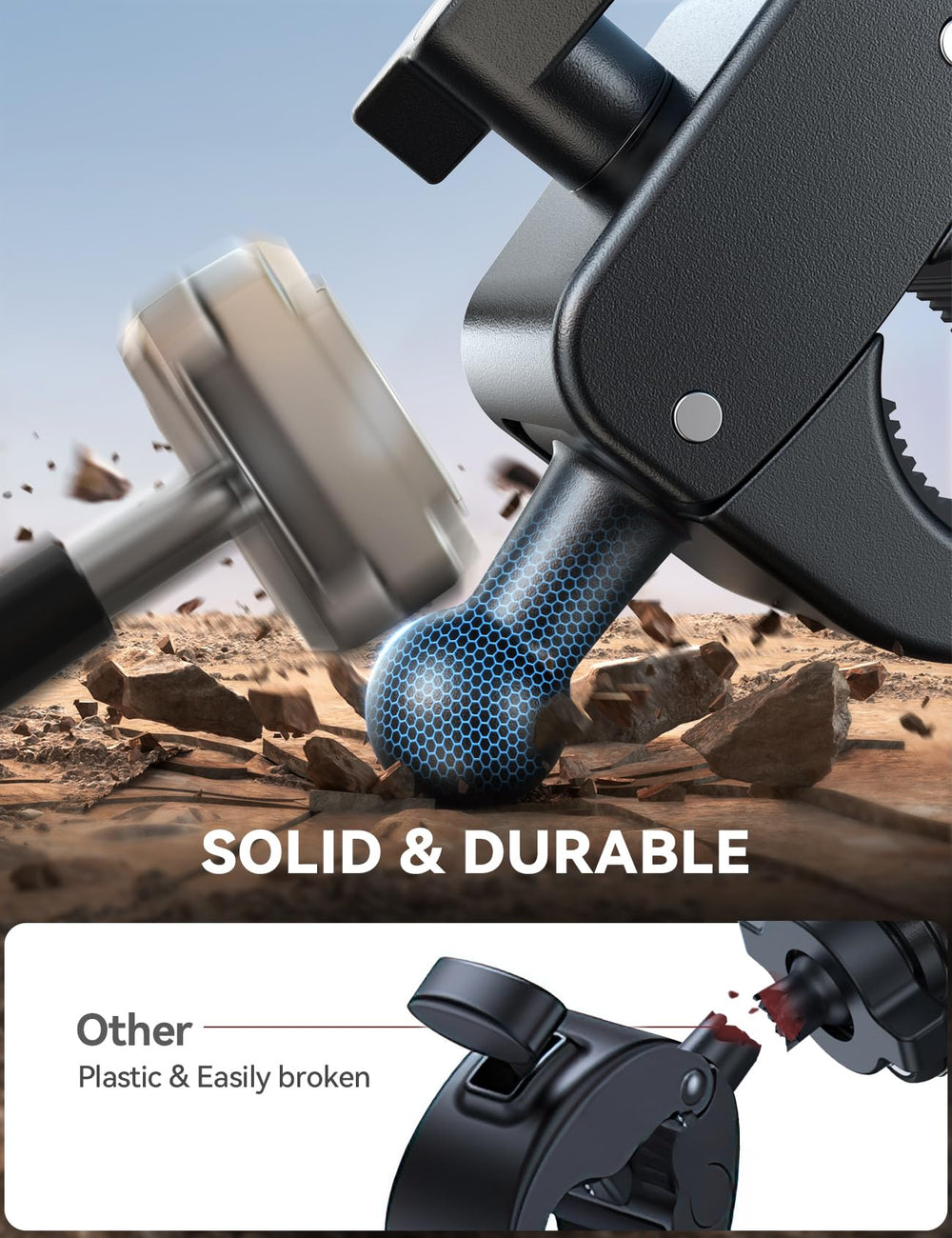 JOYROOM detail of metal tie rod and ball head for reinforced stability