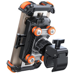 JOYROOM front view of orange mount showing secure locking benefit