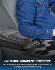 JOYTUTUS console cover with elbow resting demonstrating added comfort