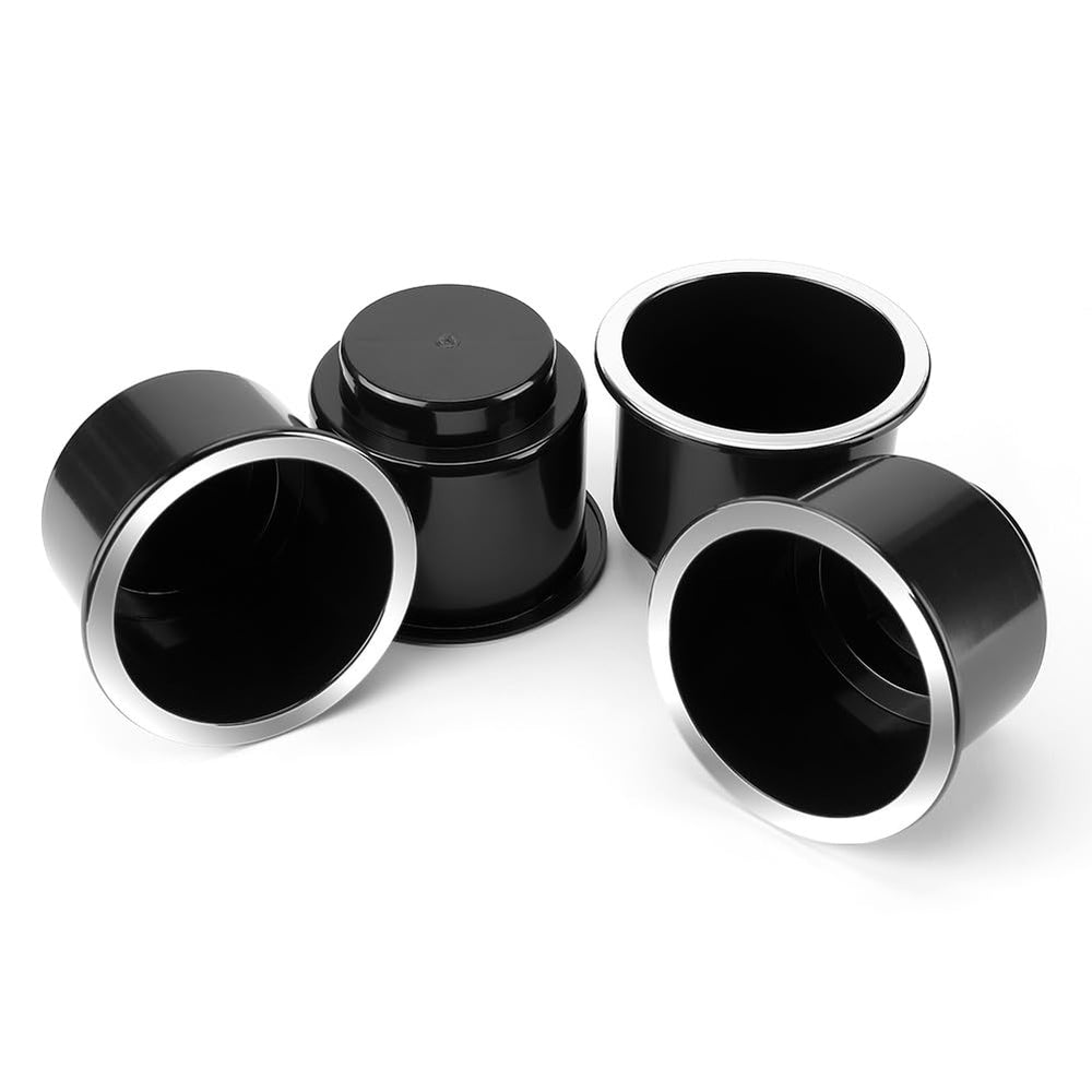 JOYTUTUS front view of four chrome cup holder inserts showing kit convenience