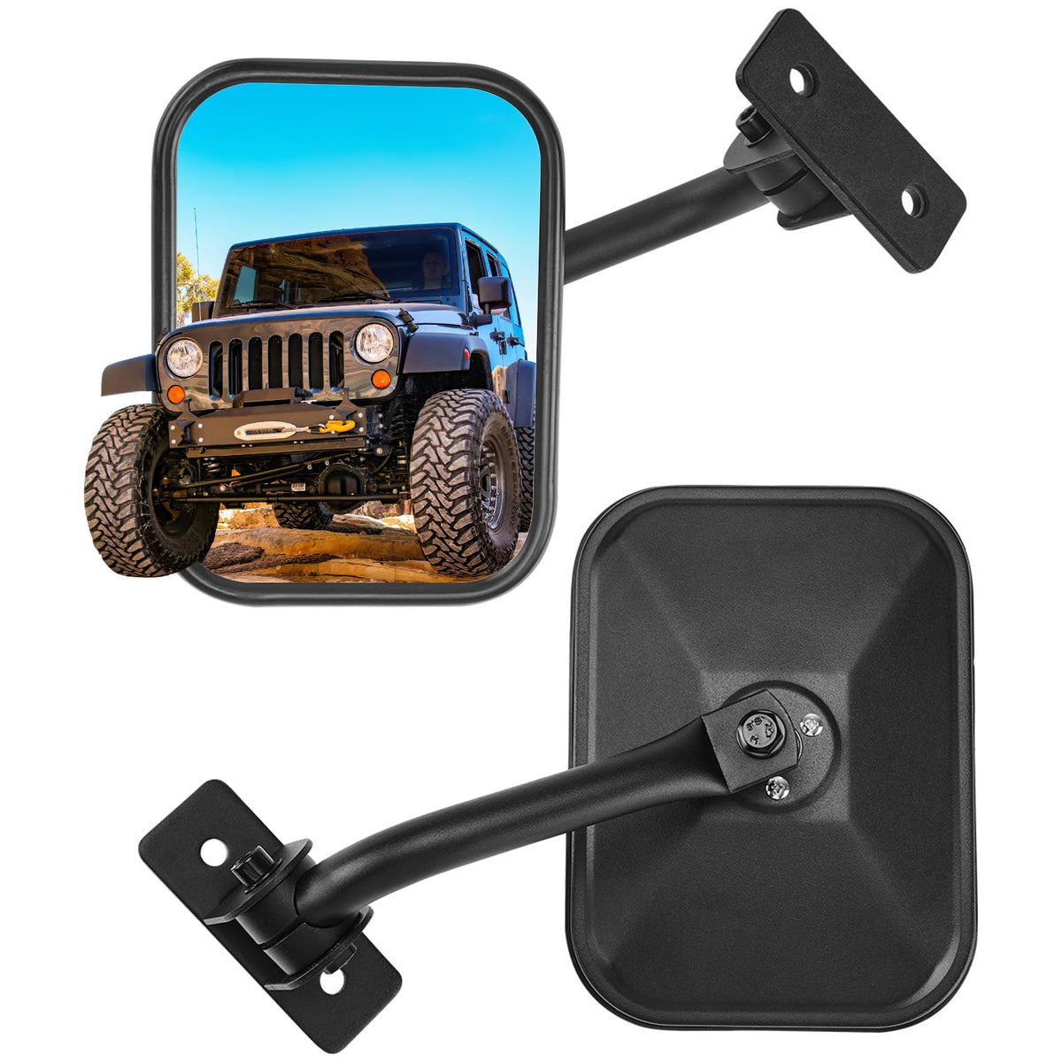 JOYTUTUS front view of both mirrors showing secure mount and clear visibility