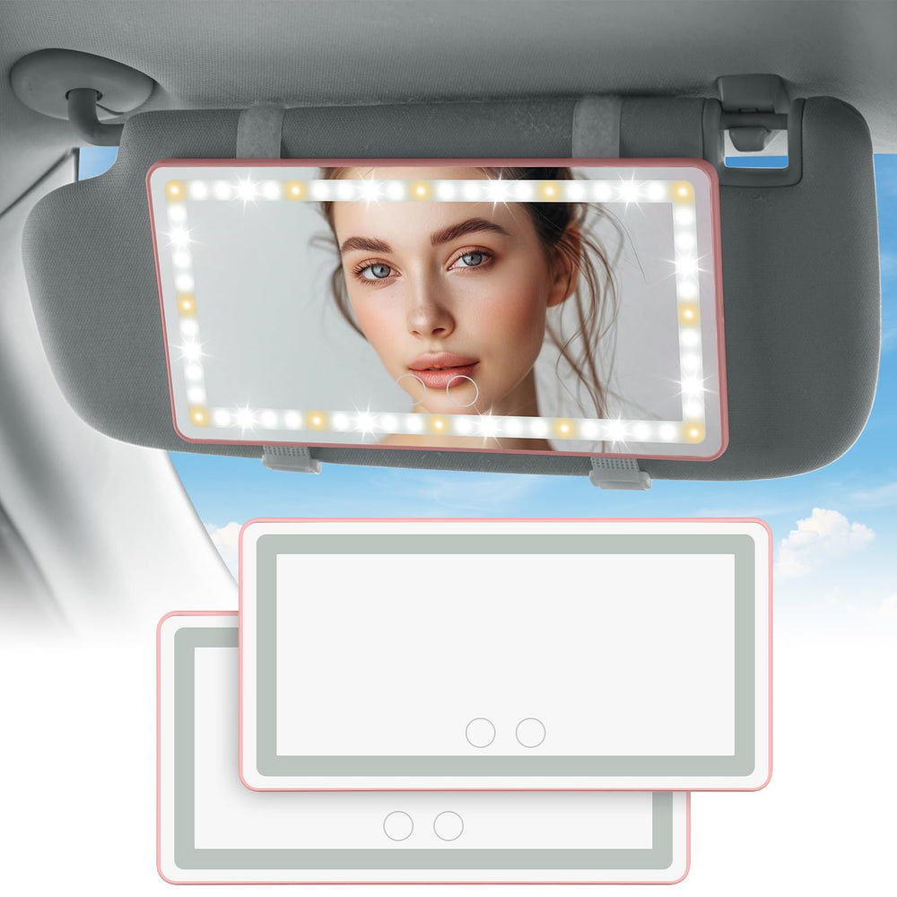 JOYTUTUS front view mirror showing full illuminated surface and benefits