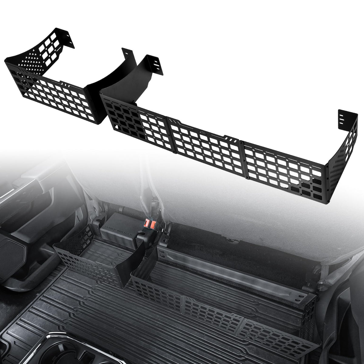 JOYTUTUS front view of installed under-seat panel showing secure storage benefit