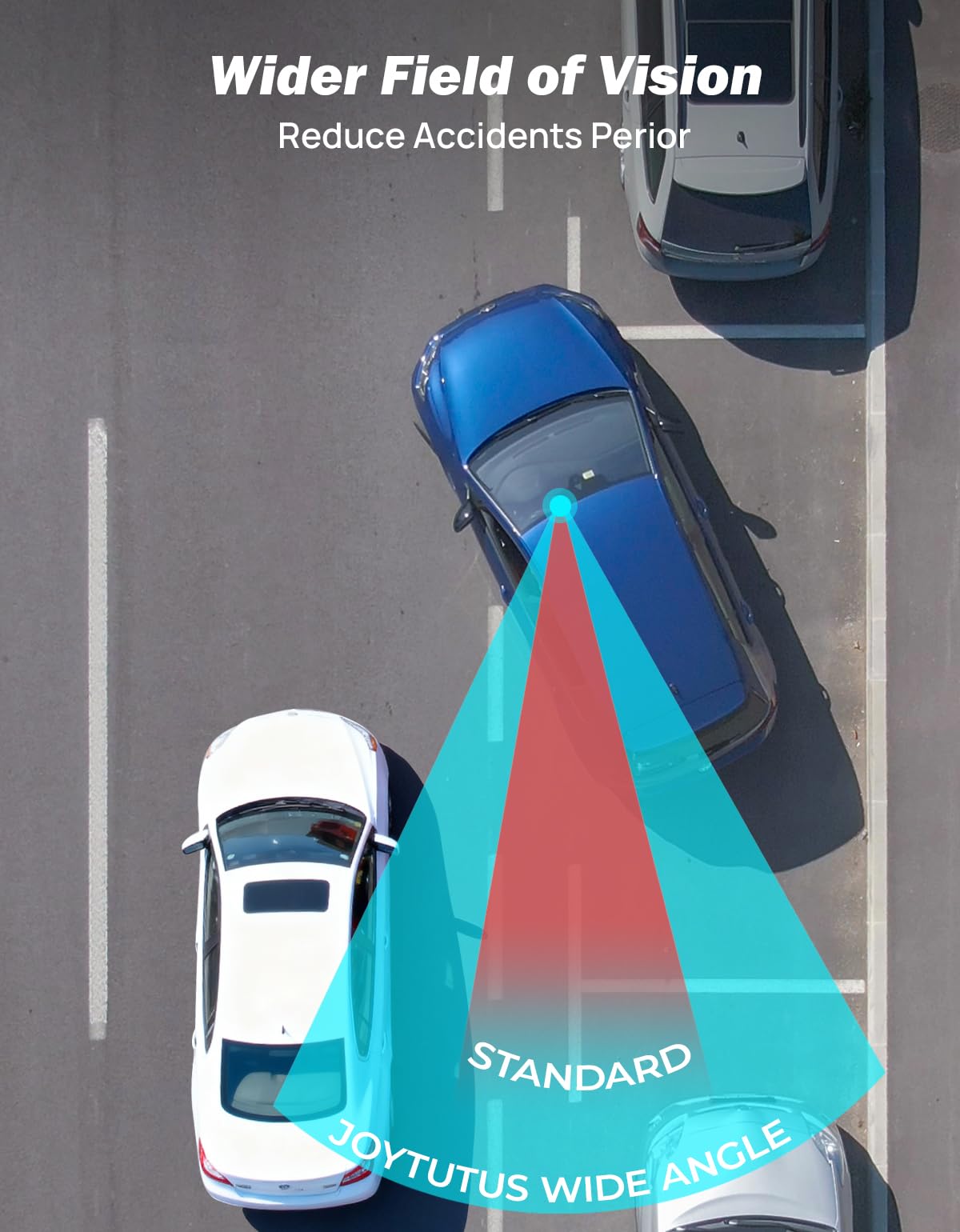 JOYTUTUS installed in car wide shot showing improved rear visibility for lane changes