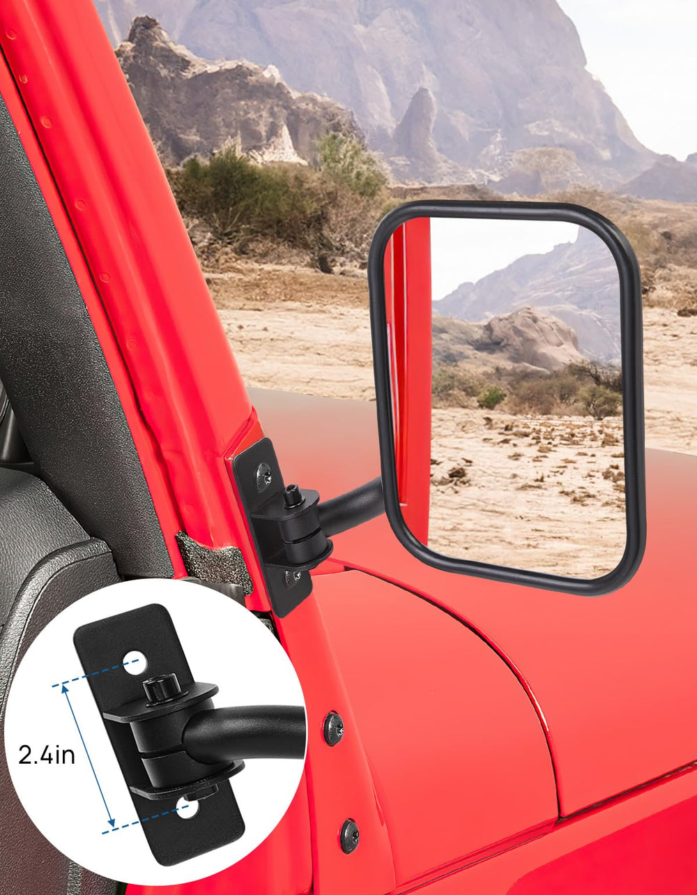 JOYTUTUS installed on Wrangler side profile for door-off driving safety