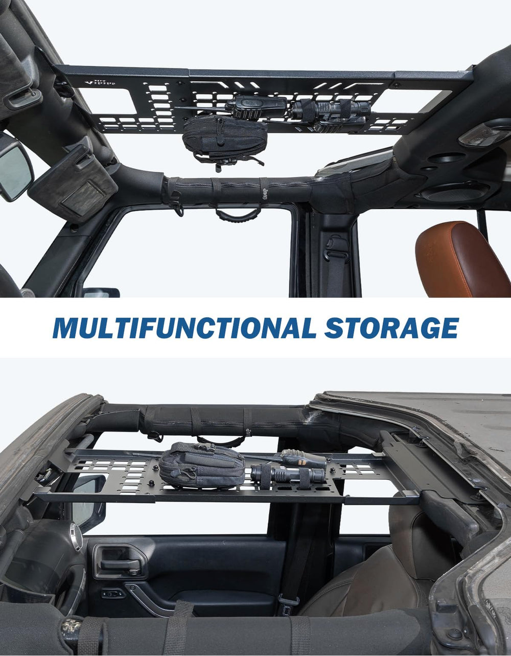 JOYTUTUS close-up of Molle grid showing customizable attachment options