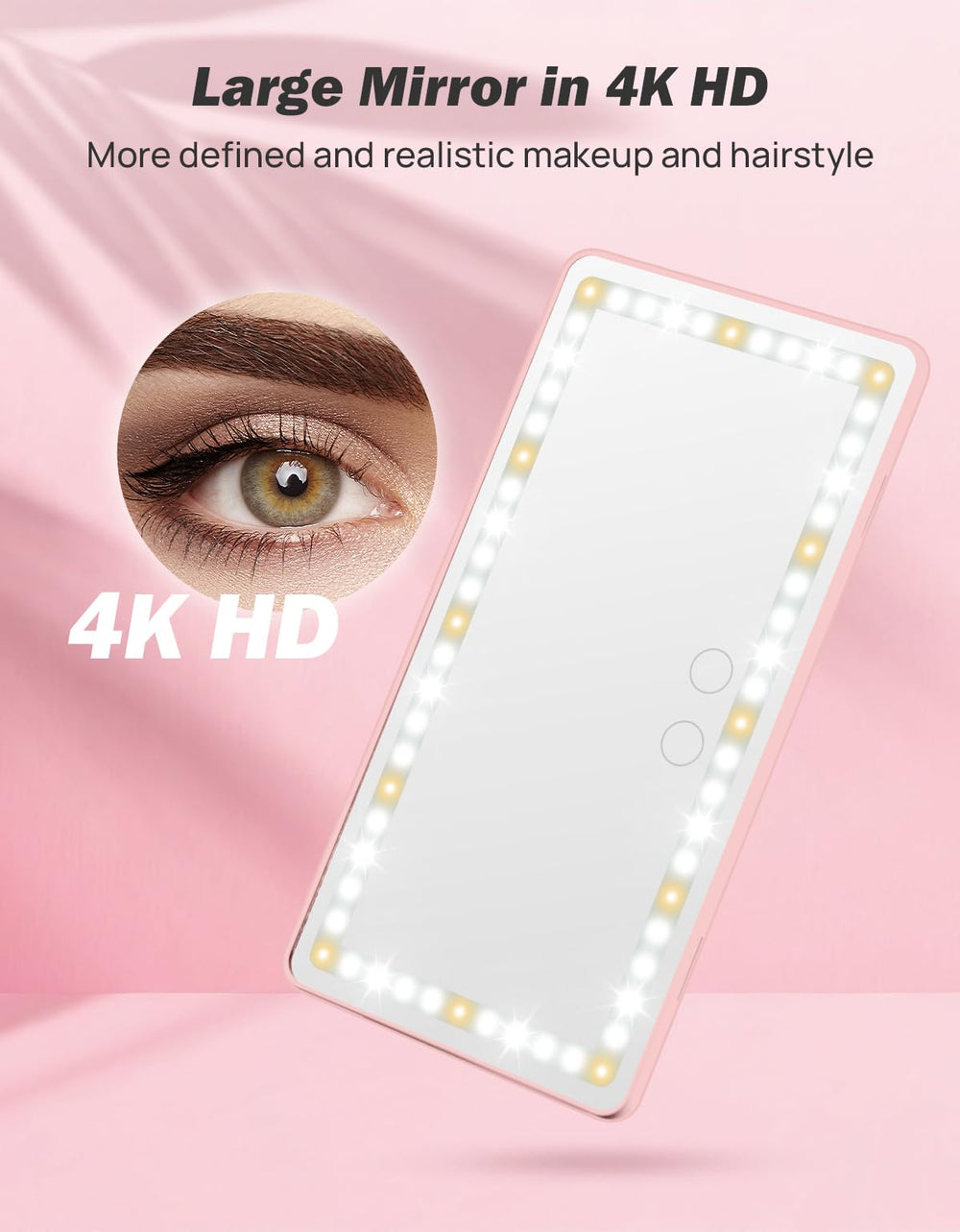 JOYTUTUS mirror mounted on visor showing hands-free travel grooming